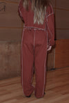 BASERANGE Track Pants FOSP-RIB-AU23 Burnt Red